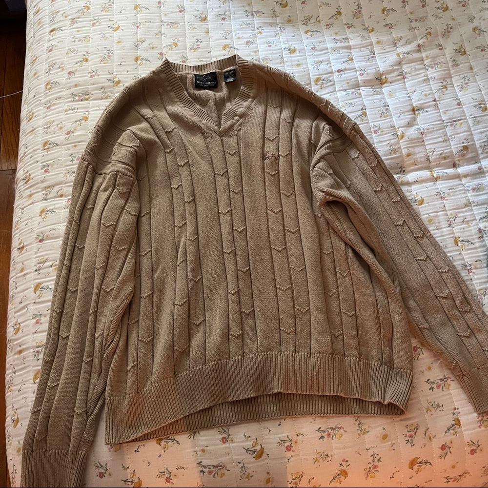 Tan Embroidered Sweater